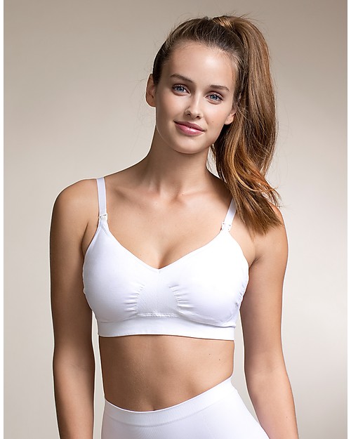 Boob Nursing Fast Food T-shirt Bra - White - with removable pads woman