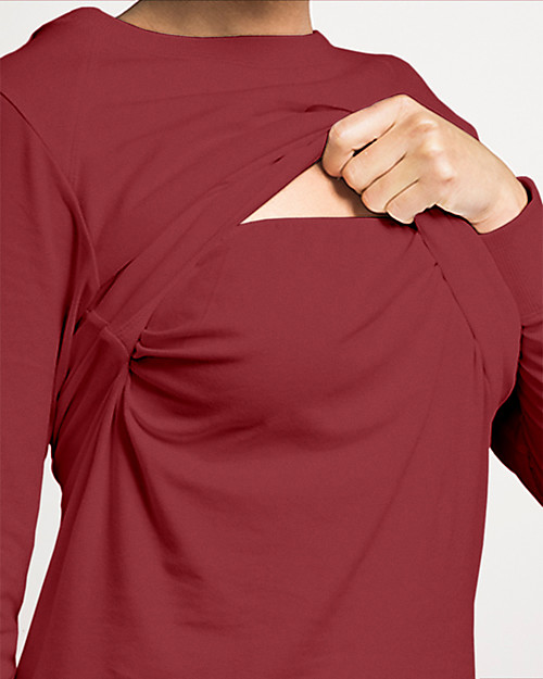 Boob Organic Cotton Maternity and Nursing B·Warmer Sweatshirt - Barn Red Sweatshirts