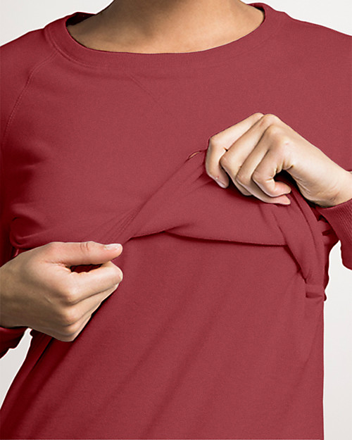 Boob Organic Cotton Maternity and Nursing B·Warmer Sweatshirt - Barn Red Sweatshirts