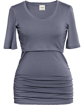 Boob Short-sleeved Flatter Me Maternity & Nursing Top - Smoke - Soft Eucalyptus Fabric Evening Tops