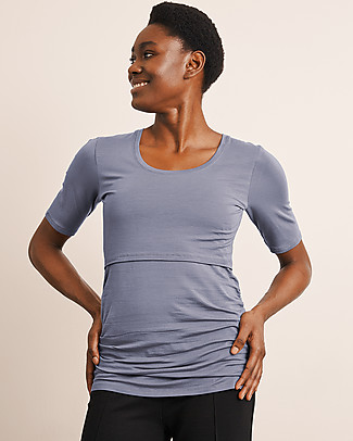 Boob Short-sleeved Flatter Me Maternity & Nursing Top - Smoke - Soft Eucalyptus Fabric Evening Tops