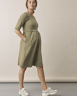 Boob Short Sleeves Maternity and Nursing Dress Linnea - Trench Coat - Organic cotton Dresses