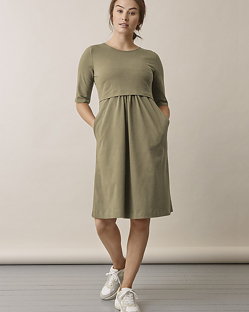 Boob Short Sleeves Maternity and Nursing Dress Linnea - Trench Coat - Organic cotton Dresses_