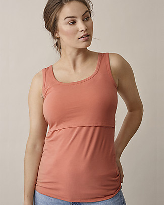 Boob Sleeveless Maternity and Nursing Classic Tank Top - Coral - Organic cotton Evening Tops