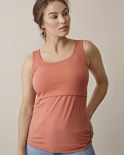 Boob Sleeveless Maternity and Nursing Classic Tank Top - Coral - Organic cotton T-shirts