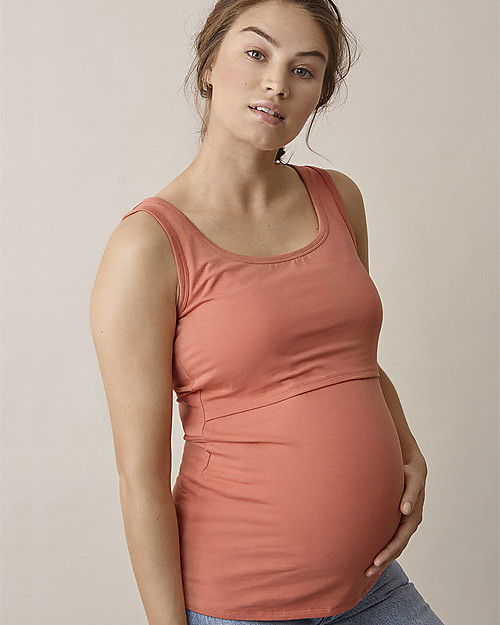 Boob Sleeveless Maternity and Nursing Classic Tank Top - Coral - Organic cotton T-shirts
