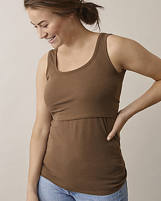 Boob Sleeveless Maternity and Nursing Classic Tank Top - Hazelnut - Organic cotton T-Shirts And Vests