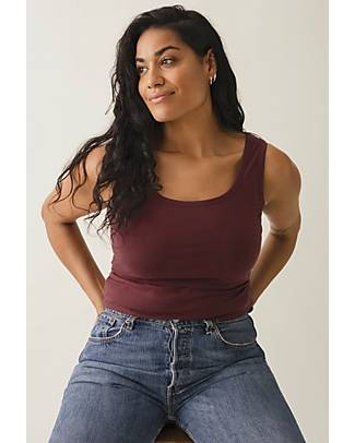 Boob Sleeveless Maternity and Nursing Classic Tank Top - Port Red - Organic Cotton Tank Tops