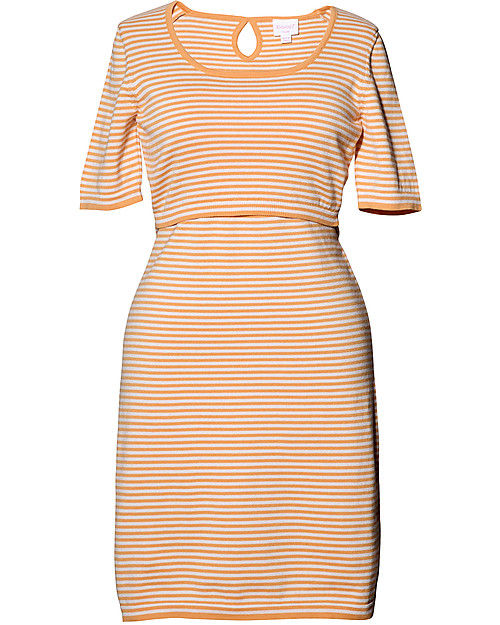Boob Striped Knitted Maternity & Nursing Dress, Honeydew - Organic Cotton Dresses_