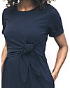 Boob Suki Maternity and Nursing Summer Dress with Knot, Blue Midnight - Organic cotton Dresses_