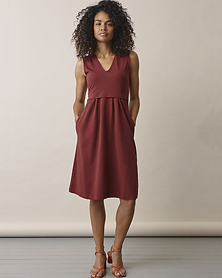 Boob Tilda Sleeveless Maternity and Nursing Summer Dress - Cayenne - Organic cotton Dresses