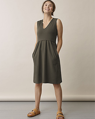 Boob Tilda Sleeveless Maternity and Nursing Summer Dress - Pine Green - Organic cotton Dresses