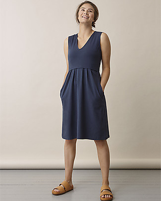 Boob Tilda Sleeveless Maternity and Nursing Summer Dress - Thunder Blue - Organic cotton Dresses