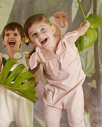 Botanica Boo Baby Jumpsuit, Dusty Pink - Organic Cotton Dungarees