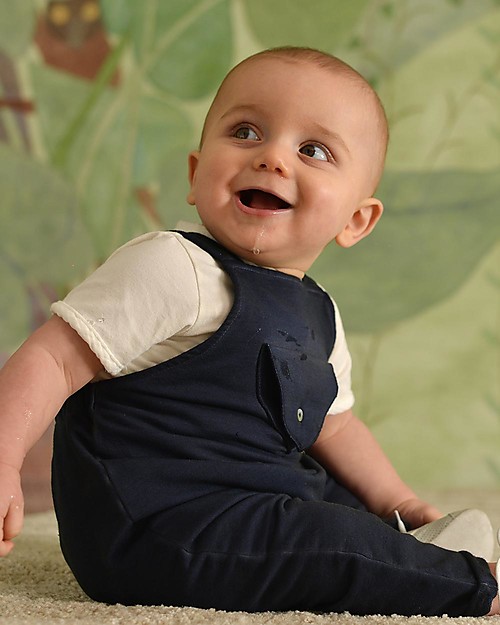 Botanica Boo Longleg Salopette, Blue - Organic Cotton Dungarees