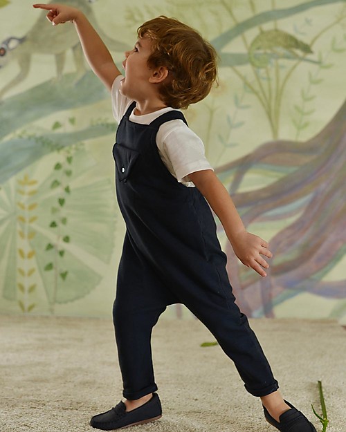 Botanica Boo Longleg Salopette, Blue - Organic Cotton Dungarees