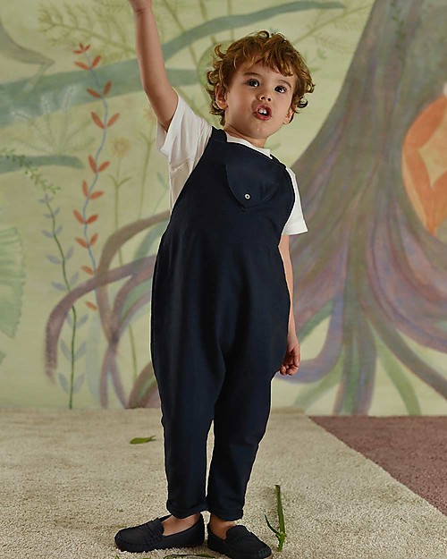 Botanica Boo Longleg Salopette, Blue - Organic Cotton Dungarees