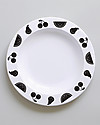 Buddy and Bear Plastic Plate, Fruit Friends, Black - 23 cm diameter, BPA free! Bowls & Plates