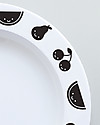 Buddy and Bear Plastic Plate, Fruit Friends, Black - 23 cm diameter, BPA free! Bowls & Plates