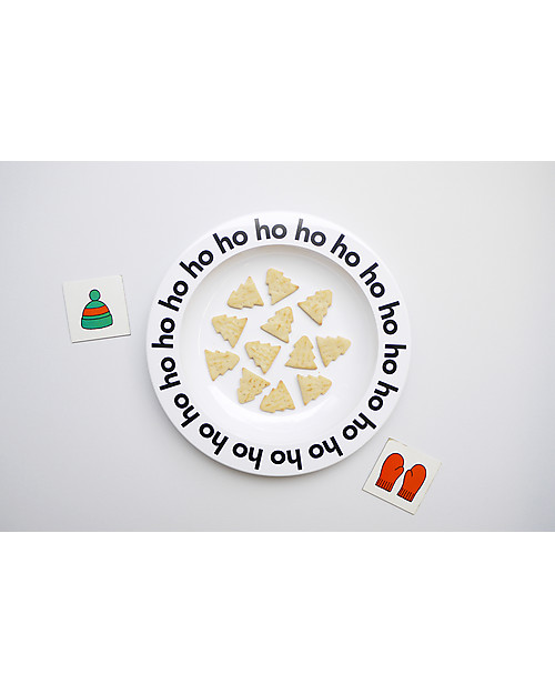 Buddy and Bear Plastic Plate, Hoppy Bunny, Black - 23 cm diameter, BPA free! Bowls & Plates