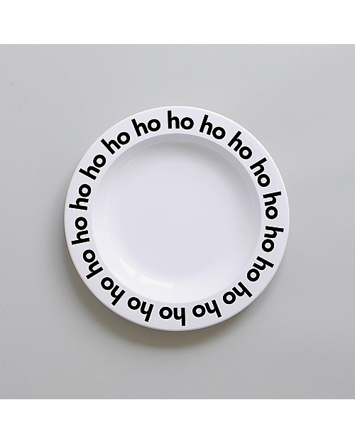 Buddy and Bear Plastic Plate, Hoppy Bunny, Black - 23 cm diameter, BPA free! Bowls & Plates