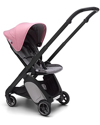 Bugaboo Bugaboo Ant Stroller - Frame Black + Textiles Grey Melange/Pink Lights Strollers