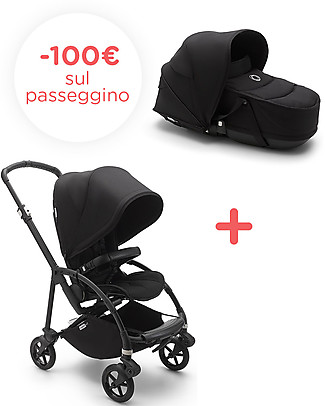 Bugaboo Bugaboo Bee 6 Complete - Black Stroller + Bassinet - Black Frame Travel Systems