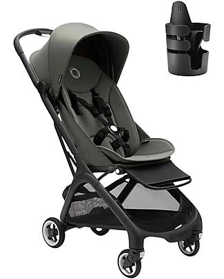 Bugaboo Bugaboo Butterfly Lightweight Stroller Black Green Ultra Compact 1 Second Folding System unisex bambini