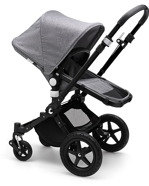 Bugaboo Bugaboo Cameleon 3 Plus Pushchair - Black Frame + Grey Melange Textiles - Super versatile Trio and Duo Strollers