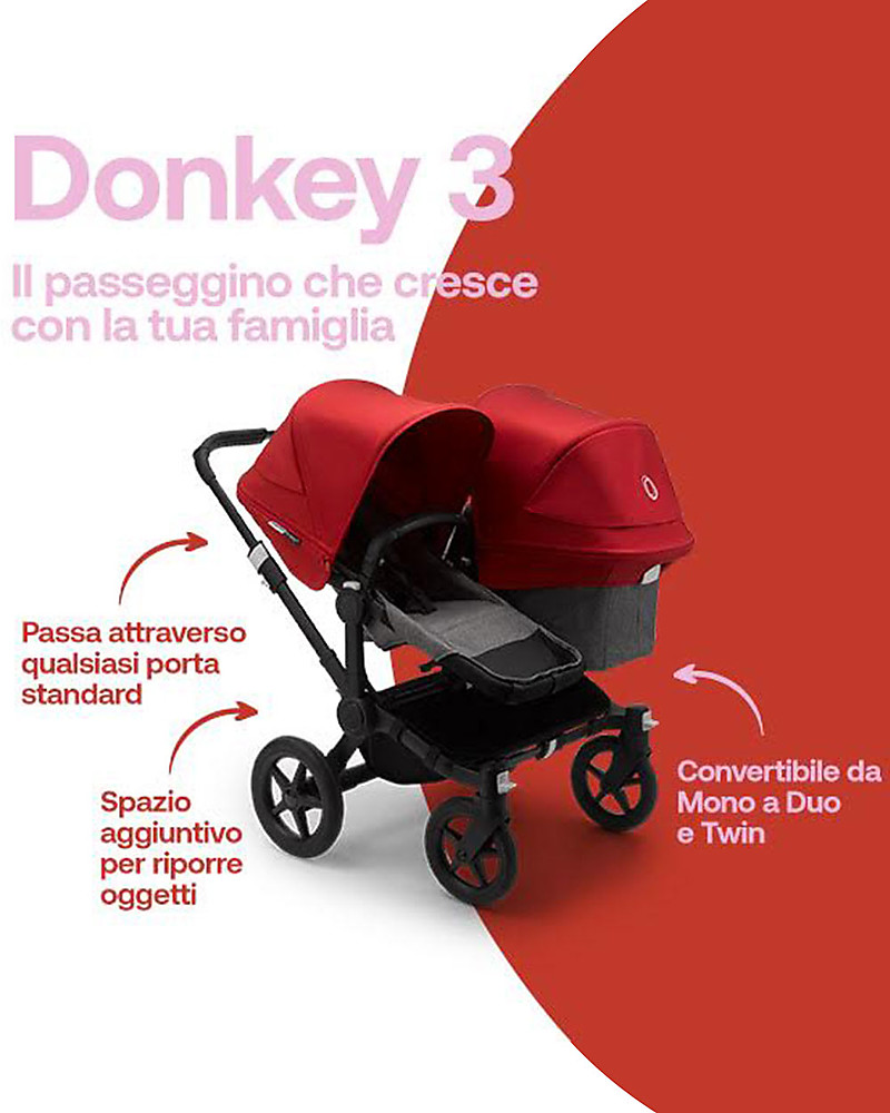 bugaboo donkey red melange