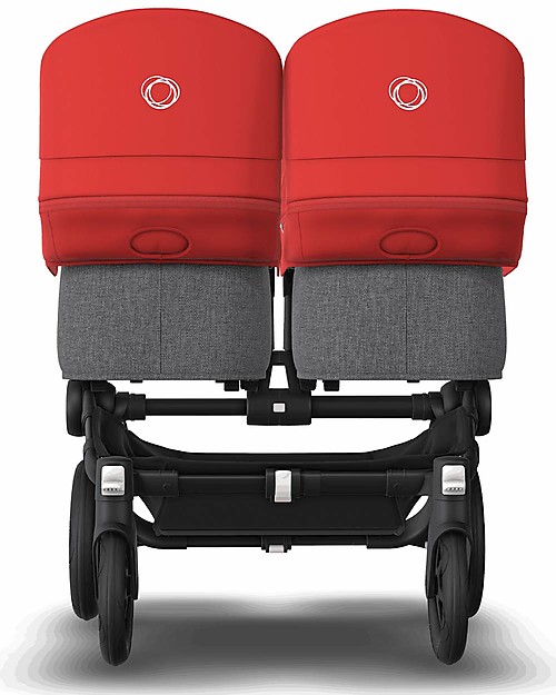 Bugaboo Bugaboo Donkey 3 Twin - Grey Mélange and Red - Converts in mono in 3 clicks! Double Pushchairs