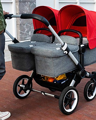 Bugaboo Bugaboo Donkey 3 Twin - Grey Mélange and Red - Converts in mono in 3 clicks! Pushchairs