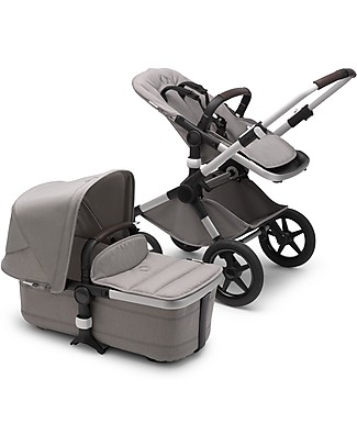 Bugaboo Bugaboo Fox 2 All-terrain Seat and Bassinet Complete Stroller - Aluminium Frame+ Light Grey Textiles+Light Grey Canopy Pushchairs