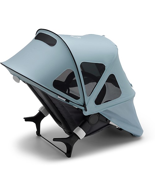 Bugaboo Bugaboo Fox 2 All-terrain Seat and Bassinet Complete Stroller - Black Frame+ Black Textiles+Vapor Blue Canopy Pushchairs