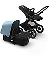Bugaboo Bugaboo Fox 2 All-terrain Seat and Bassinet Complete Stroller - Black Frame+ Black Textiles+Vapor Blue Canopy Pushchairs
