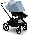 Bugaboo Bugaboo Fox 2 All-terrain Seat and Bassinet Complete Stroller - Black Frame+ Black Textiles+Vapor Blue Canopy Pushchairs