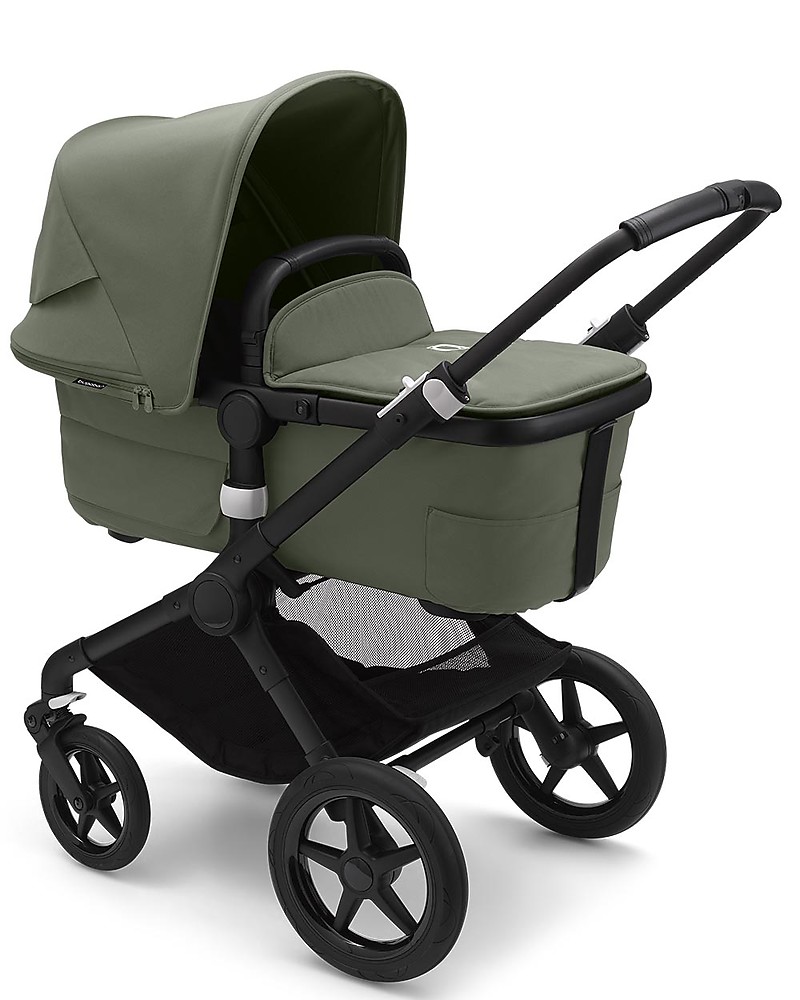 Bugaboo Bugaboo Fox 3 Complete Pram And Pushchair Black Frame Forest Green Cover And Canopy Unisex Bambini