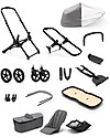 Bugaboo Bugaboo Fox 3 Complete - Pram and Pushchair - Black Frame + Gray Mélange Cover and Canopy Trio and Duo Strollers