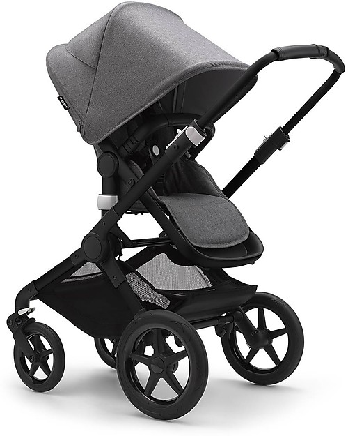 Bugaboo Bugaboo Fox 3 Complete - Pram and Pushchair - Black Frame + Gray Mélange Cover and Canopy Trio and Duo Strollers