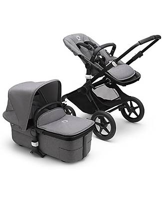 Bugaboo Bugaboo Fox 3 Complete - Pram and Pushchair - Black Frame + Gray Mélange Cover and Canopy Trio and Duo Strollers