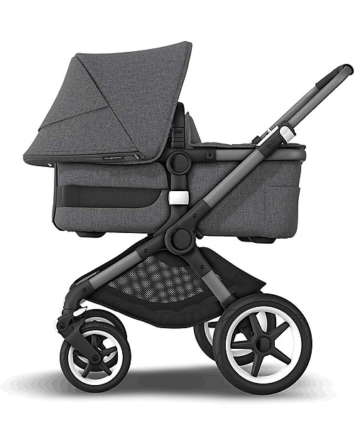 Bugaboo Bugaboo Fox 3 Complete - Pram and Stroller - Graphite Frame+  Grey Melange Textiles and Canopy Trio and Duo Strollers