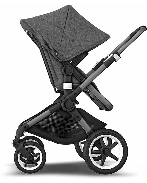 Bugaboo Bugaboo Fox 3 Complete - Pram and Stroller - Graphite Frame+  Grey Melange Textiles and Canopy Trio and Duo Strollers