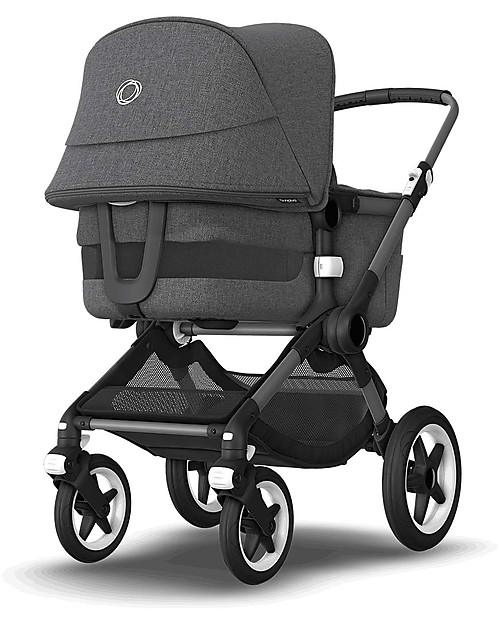 Bugaboo Bugaboo Fox 3 Complete - Pram and Stroller - Graphite Frame+  Grey Melange Textiles and Canopy Trio and Duo Strollers