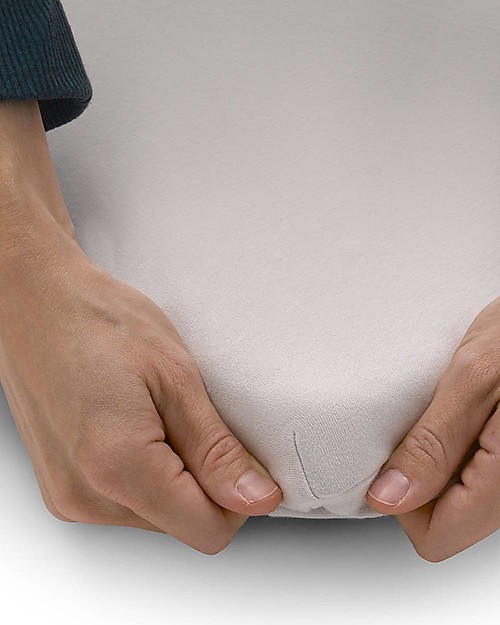 Bugaboo Bugaboo Stardust - Fitted Sheet 100% cotton - White Mineral Cradle Bed Linen