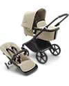 Bugaboo Fox Cub Complete Set - Black Desert Beige - from Birth to 22kg! Trio and Duo Strollers