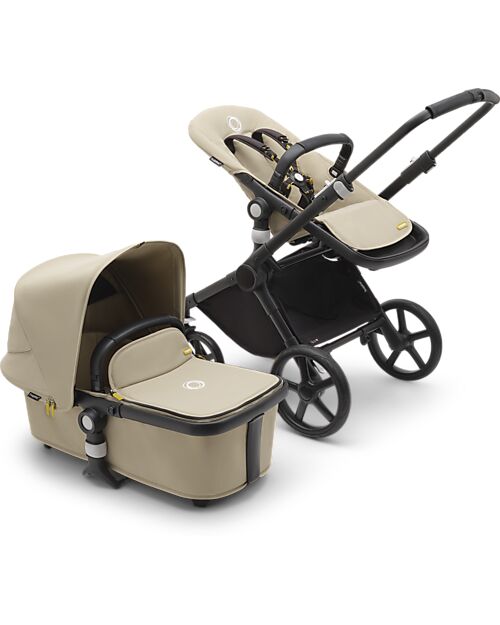 Bugaboo Fox Cub Complete Set - Black Desert Beige - from Birth to 22kg! Trio and Duo Strollers