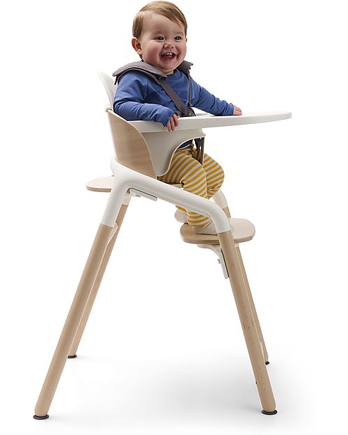Bugaboo Giraffe Evolutionary Chair - Natural White - FSC Beech Wood and Sustainable Bio Plastic High Chairs