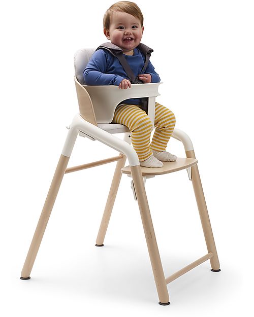 Bugaboo Giraffe Evolutionary Chair - Natural White - FSC Beech Wood and Sustainable Bio Plastic High Chairs