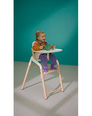 Bugaboo Giraffe Evolutionary Chair - Natural White - FSC Beech Wood and Sustainable Bio Plastic High Chairs