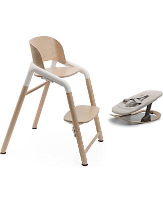 Bugaboo Giraffe Evolutionary Chair + Newborn Set + Rocker - Natural White - FSC Beech Wood High Chairs